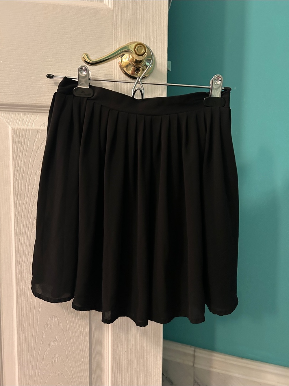 Black Pleated Mini Skirt - Women's
